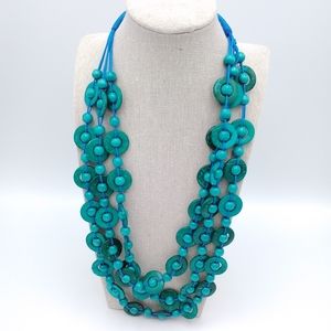 Blue Beaded Lasso Necklace